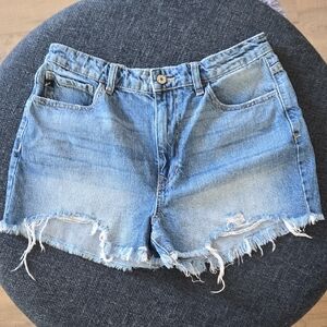 KanCan Light Blue Distressed Denim Shorts
